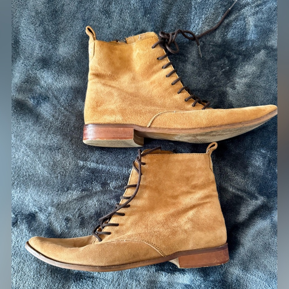 ROOLEE  Tan Suede Lace-Up Boots